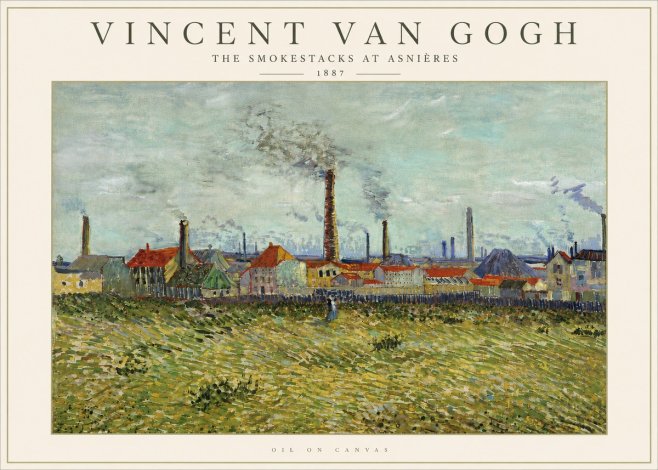 Van Gogh The Smokestacks at Asnières No4 - Poszter