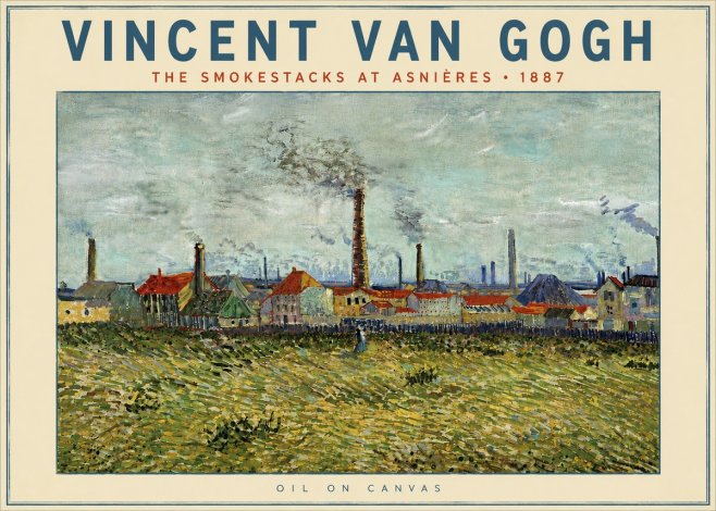 Van Gogh The Smokestacks at Asnières No5 - Poszter