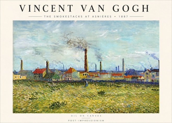 Van Gogh The Smokestacks at Asnières No6 - Poszter