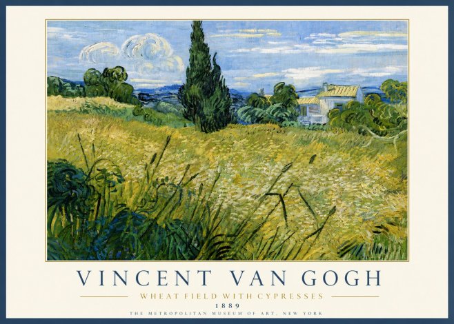 Van Gogh Wheat Field with Cypresses No6 - Poszter