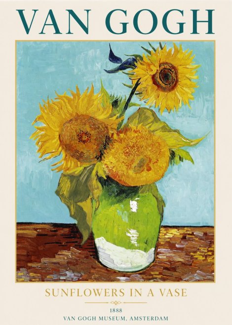 Van Gogh Sunflowers in a Vase No1 - Poszter
