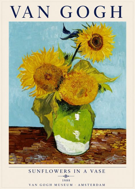 Van Gogh Sunflowers in a Vase No2 - Poszter