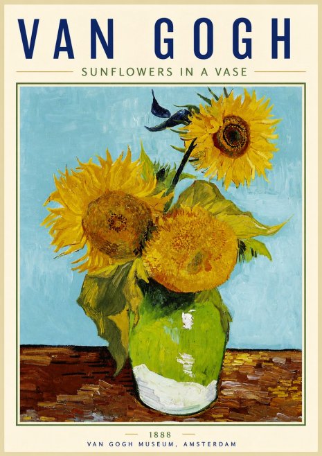 Van Gogh Sunflowers in a Vase No6 - Poszter