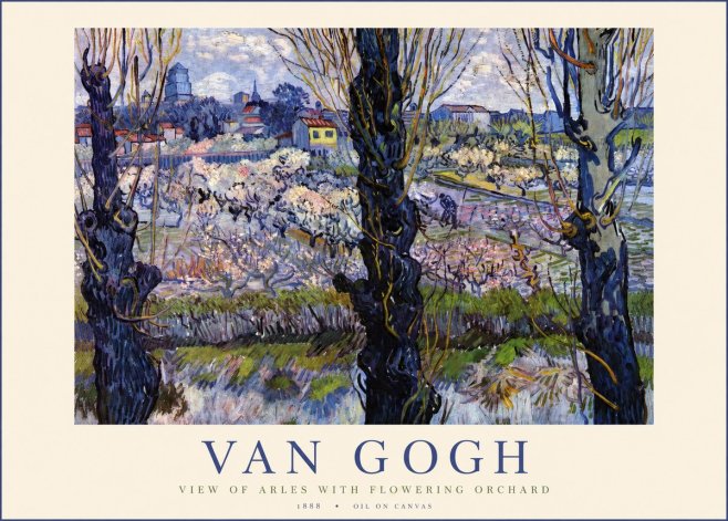 Van Gogh View of Arles with Flowering Orchard No1 - Poszter