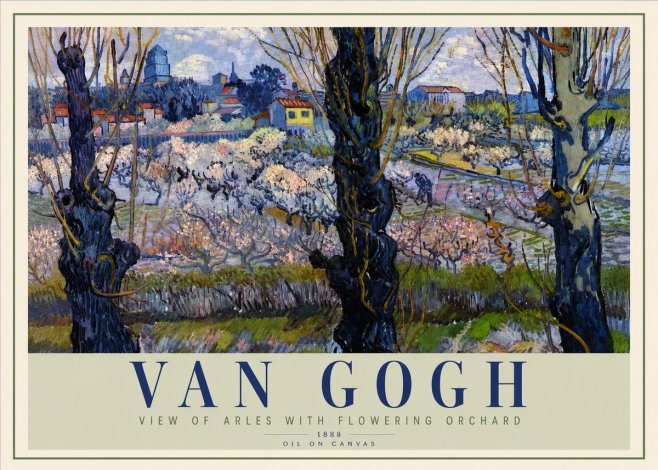 Van Gogh View of Arles with Flowering Orchard No2 - Poszter