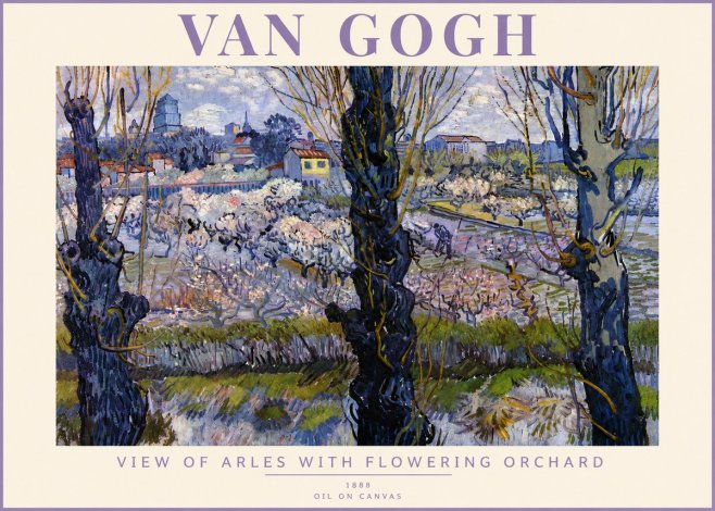 Van Gogh View of Arles with Flowering Orchard No5 - Poszter