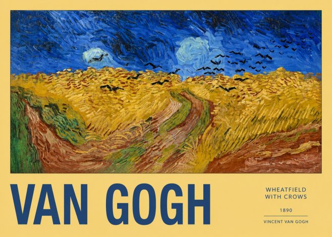 Van Gogh Wheatfield with Crows No2 - Poszter