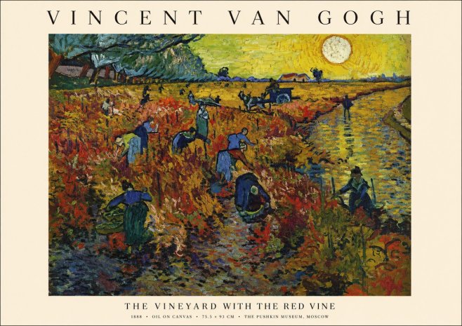 Van Gogh The Vineyard with the Red Vine No1 - Poszter