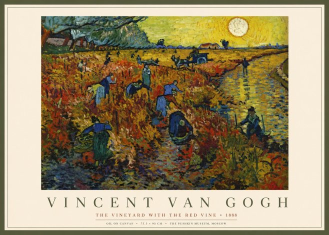 Van Gogh The Vineyard with the Red Vine No2 - Poszter