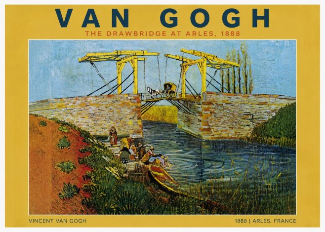 Van Gogh The Drawbridge at Arles III No2 - Poszter