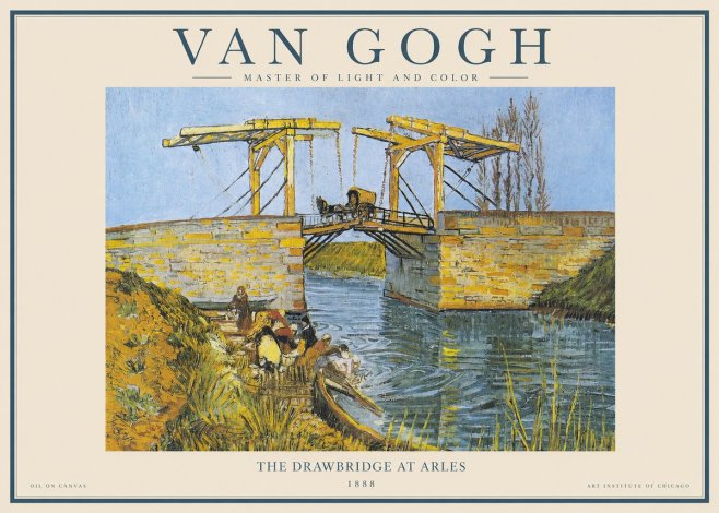 Van Gogh The Drawbridge at Arles IV No1 - Poszter