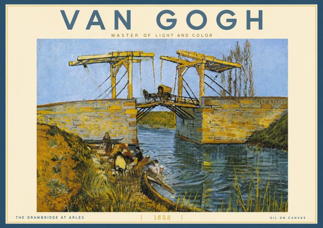 Van Gogh The Drawbridge at Arles IV No5 - Poszter