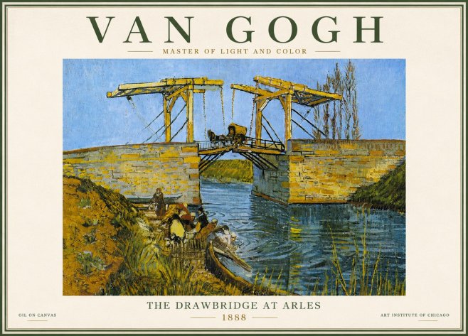 Van Gogh The Drawbridge at Arles IV No6 - Poszter