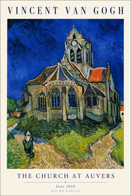 Van Gogh The Church at Auvers II No4 - Poszter