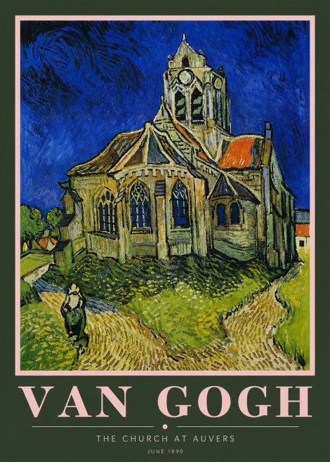 Van Gogh The Church at Auvers II No5 - Poszter