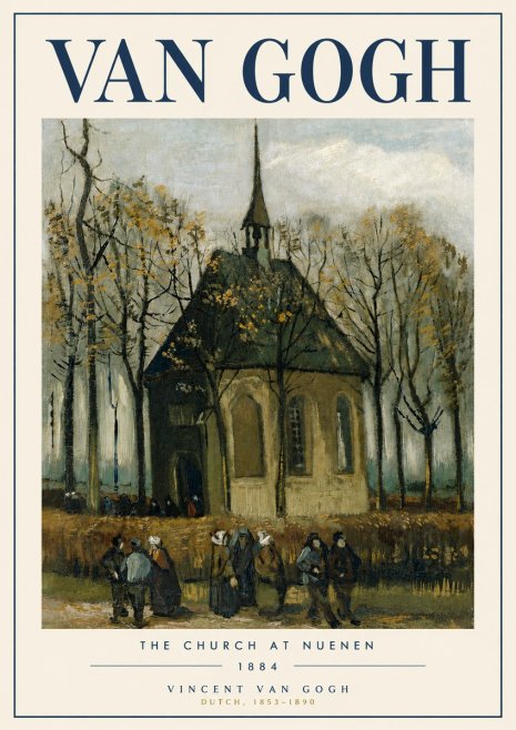 Van Gogh The Church at Nuenen No5 - Poszter