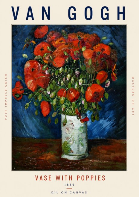 Van Gogh Vase with Poppies No5 - Poszter