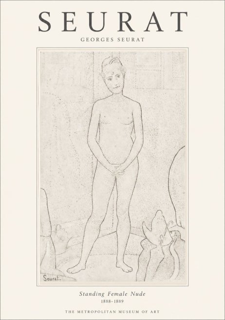 Seurat Standing Female Nude No1 - Poszter