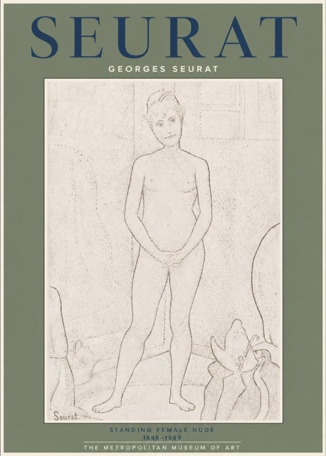 Seurat Standing Female Nude No2 - Poszter