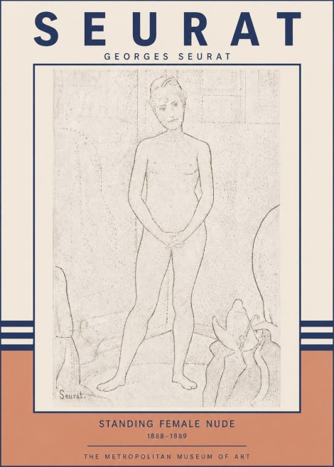 Seurat Standing Female Nude No3 - Poszter
