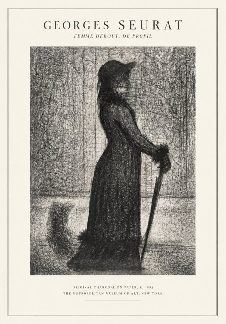 Seurat Femme Debout, De Profil No1 - Poszter