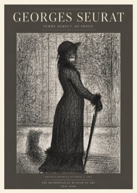 Seurat Femme Debout, De Profil No3 - Poszter