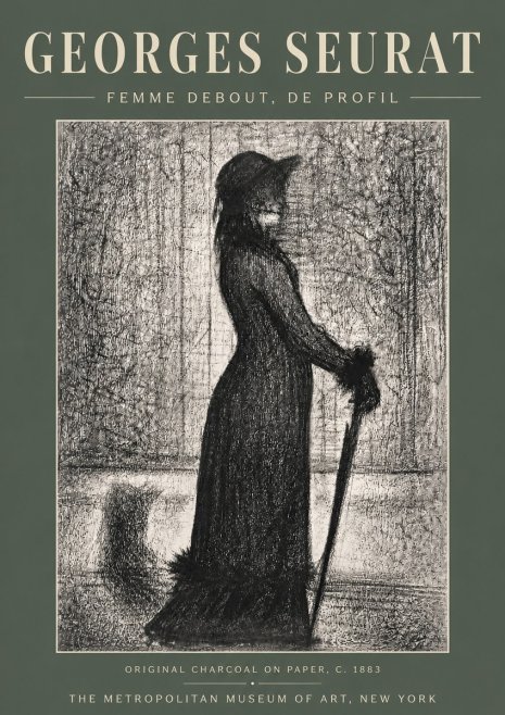 Seurat Femme Debout, De Profil No5 - Poszter