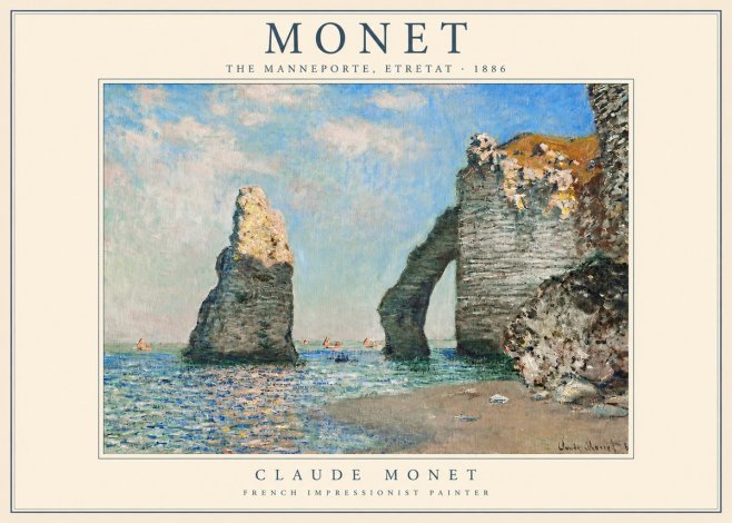 Monet The Manneporte, Etretat No2 - Poszter
