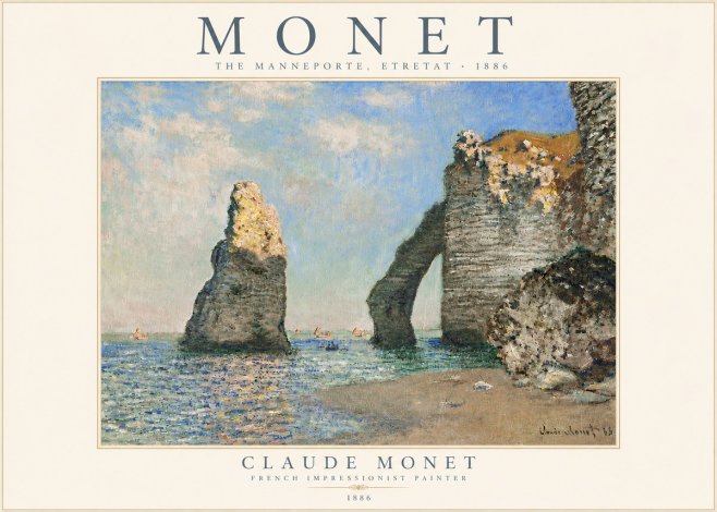 Monet The Manneporte, Etretat No4 - Poszter