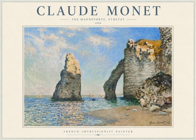 Monet The Manneporte, Etretat No5 - Poszter