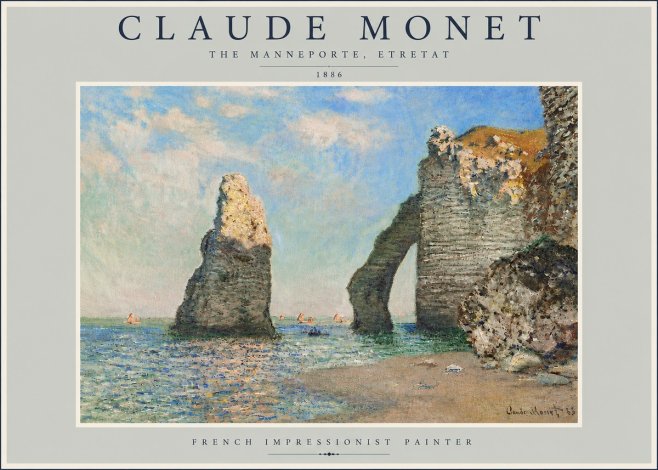 Monet The Manneporte, Etretat No6 - Poszter