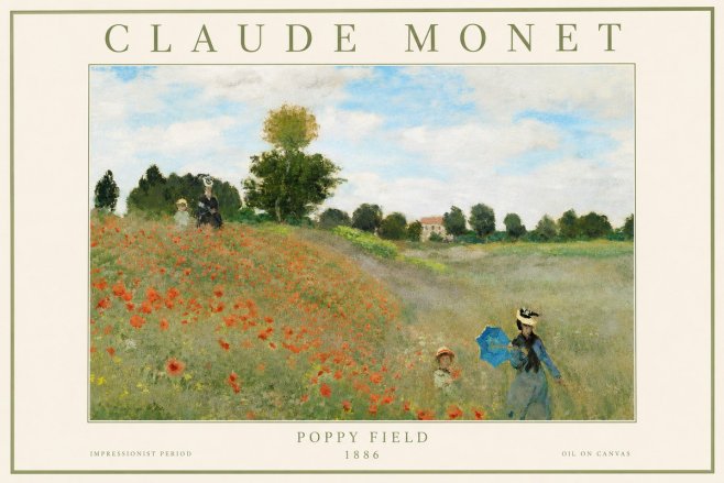 Monet Poppy Field No2 - Poszter