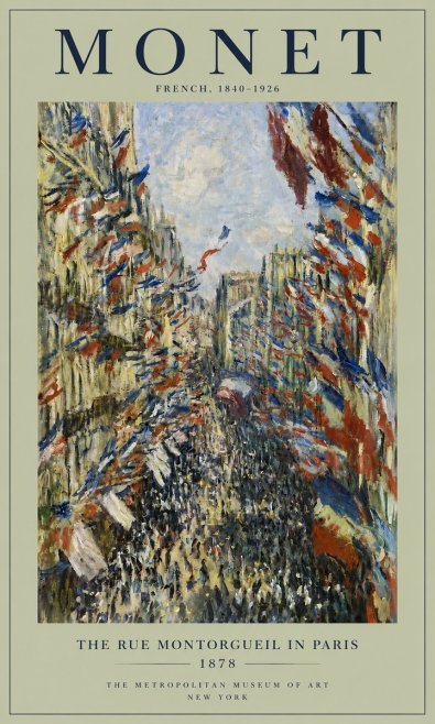 Monet The Rue Montorgueil in Paris No4 - Poszter