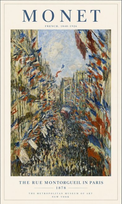 Monet The Rue Montorgueil in Paris No5 - Poszter