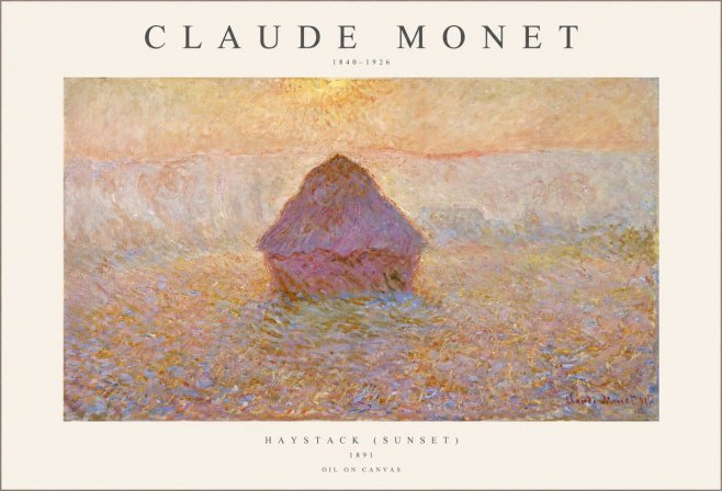 Monet Haystack (Sunset) No1 - Poszter