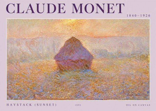 Monet Haystack (Sunset) No2 - Poszter