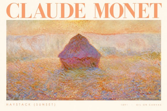 Monet Haystack (Sunset) No3 - Poszter