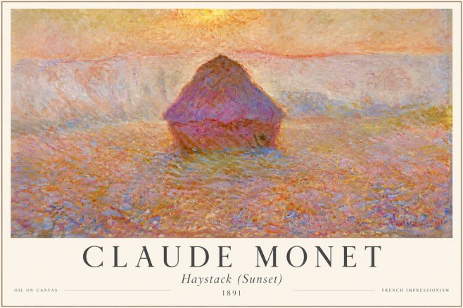 Monet Haystack (Sunset) No4 - Poszter