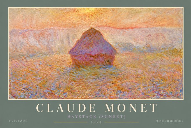 Monet Haystack (Sunset) No6 - Poszter