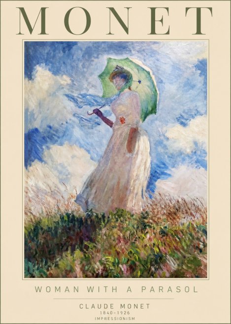 Monet Woman with a Parasol No2 - Poszter