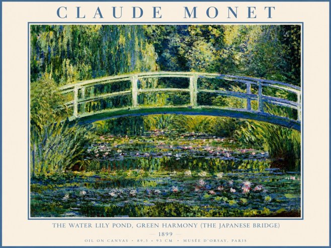 Monet The Water Lily Pond, Green Harmony (the Japanese Bridge) No4 - Poszter
