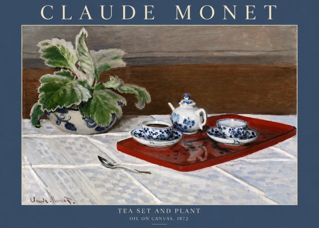 Monet Tea Set and Plant No2 - Poszter