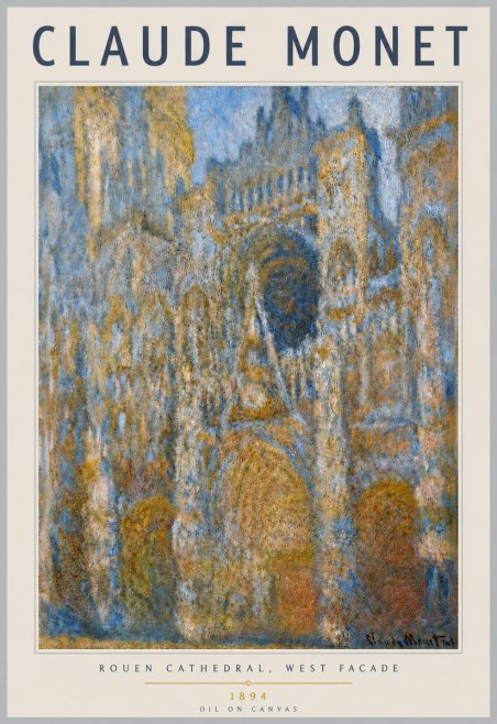 Monet Rouen Cathedral, West Facade No4 - Poszter