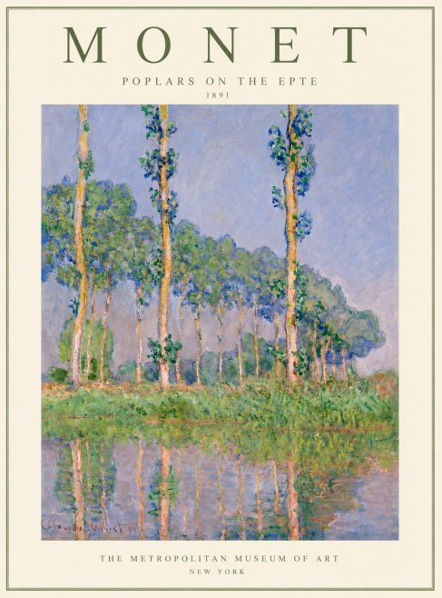 Monet Poplars on the Epte No4 - Poszter