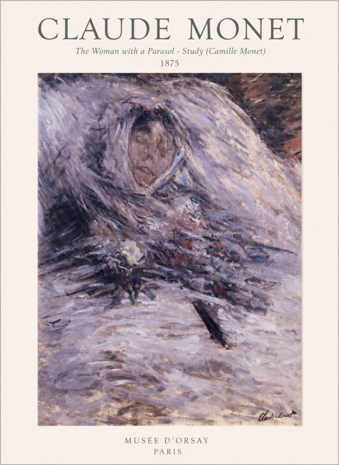 Monet The Woman with a Parasol - Study (Camille Monet) No1 - Poszter