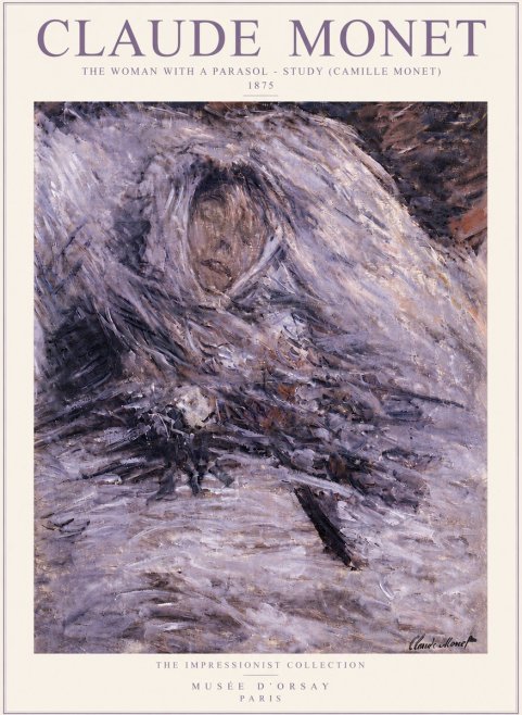 Monet The Woman with a Parasol - Study (Camille Monet) No6 - Poszter