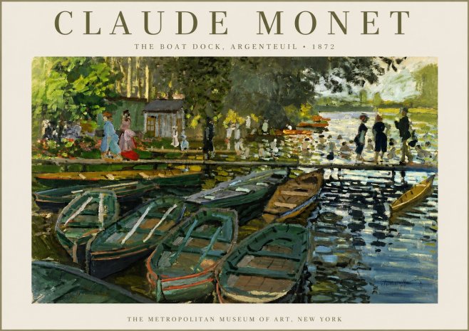 Monet The Boat Dock, Argenteuil No3 - Poszter