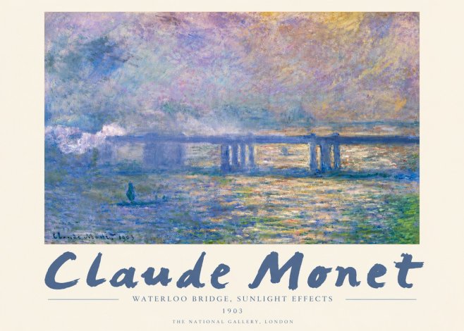 Monet Waterloo Bridge, Sunlight Effects No5 - Poszter