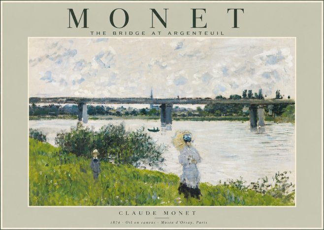 Monet The Bridge at Argenteuil II No3 - Poszter
