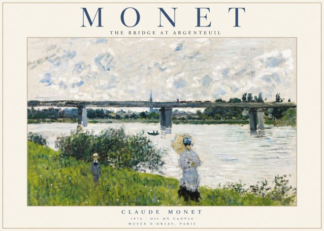 Monet The Bridge at Argenteuil II No6 - Poszter